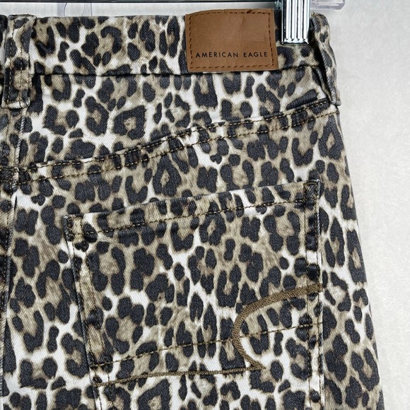 American Eagle Hi-Rise Jegging Stretch Pants Cheetah Leopard Animal Print Size 6 - Picture 8 of 14